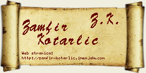 Zamfir Kotarlić vizit kartica